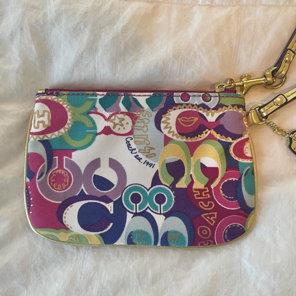 NWOT Coach Wristlet Multicolored